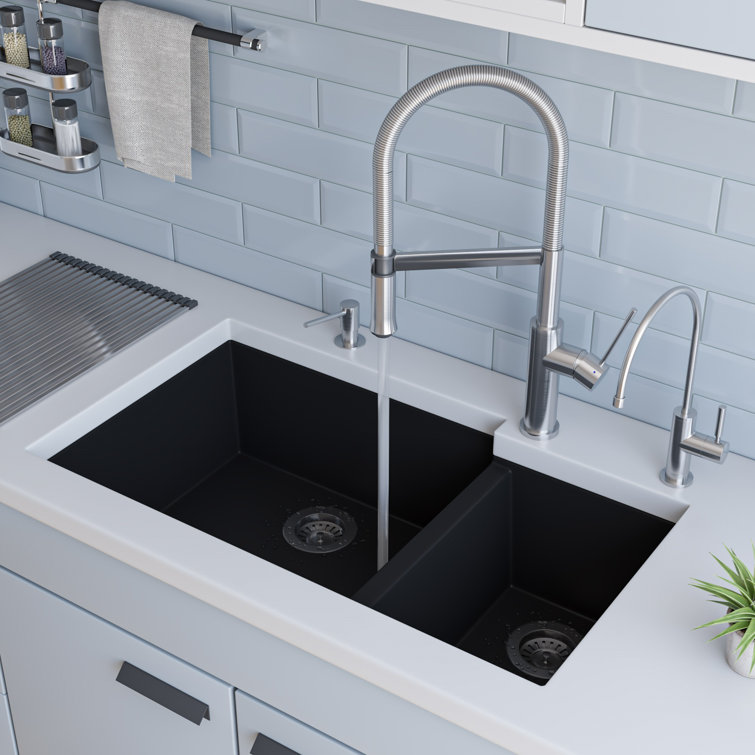 Stainless Steel Gooseneck Kitchen Faucet with Pull-out Spray