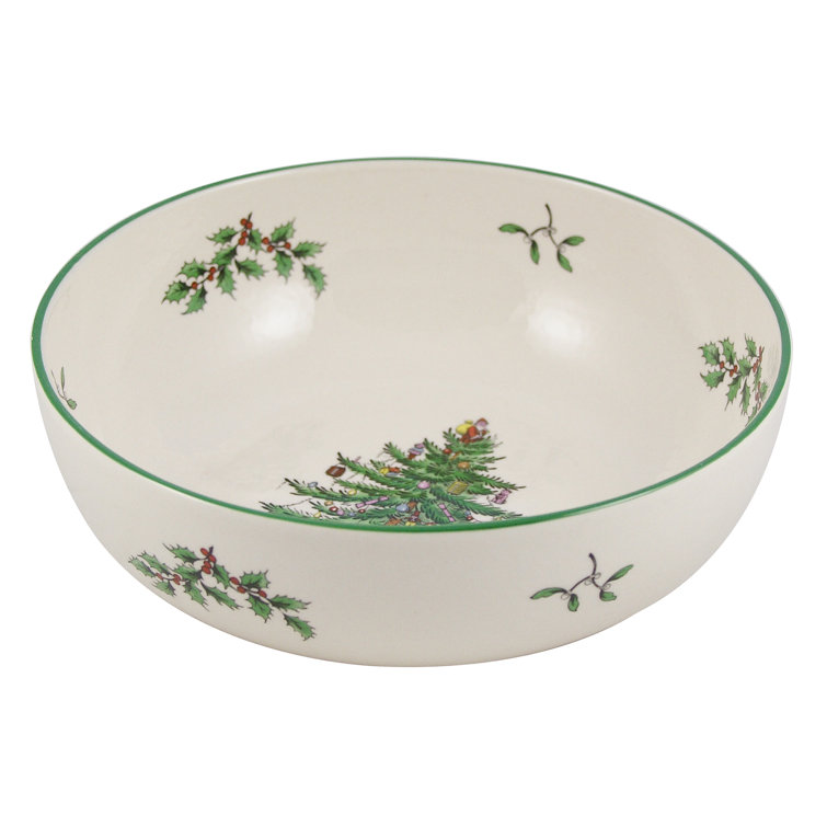 7-Inch Clear Glaze Ceramic Holiday Serving Bowl
