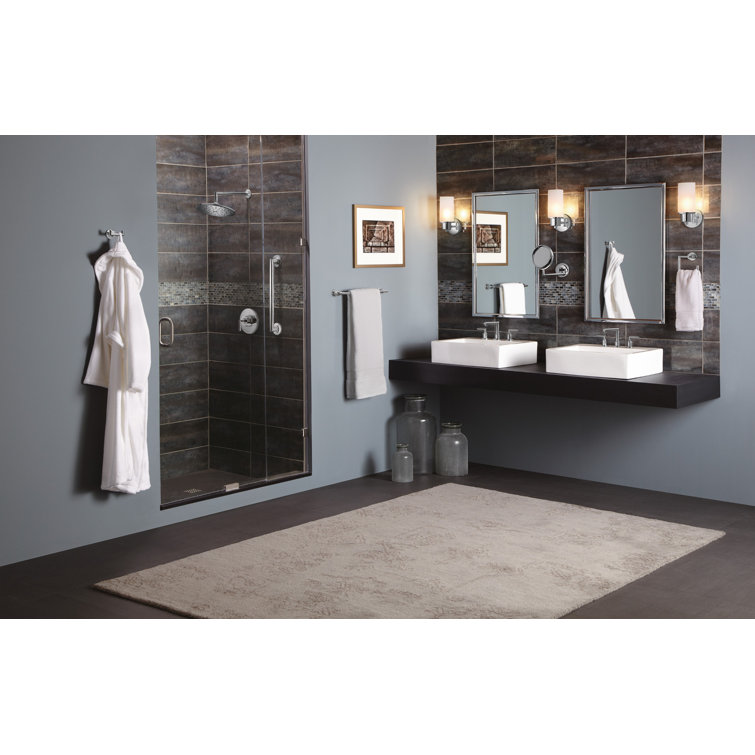 Chrome 10-Inch Wall Mounted Rain Shower Head with Lever Handle