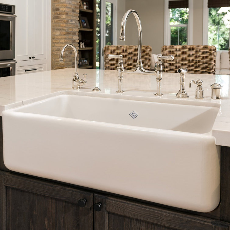 Lancaster 36" White Fireclay Farmhouse Apron Sink