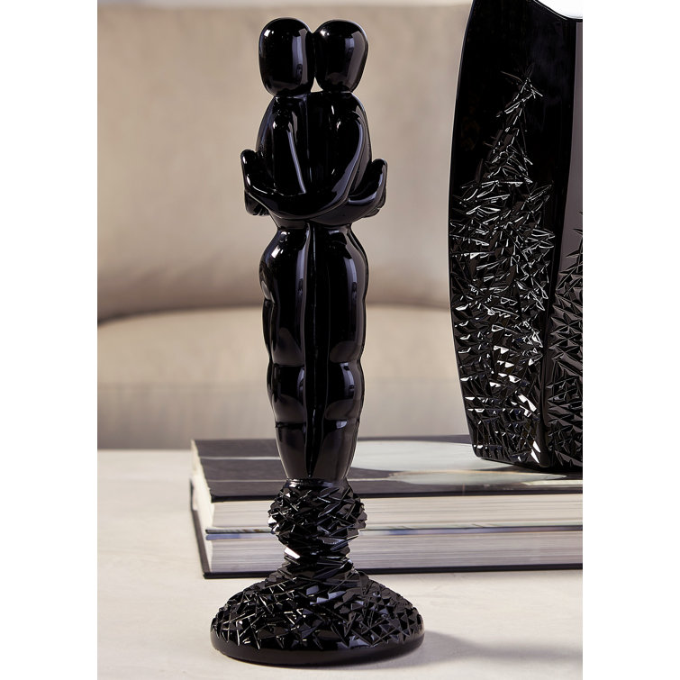 Black Crystal Embrace Figurine Sculpture