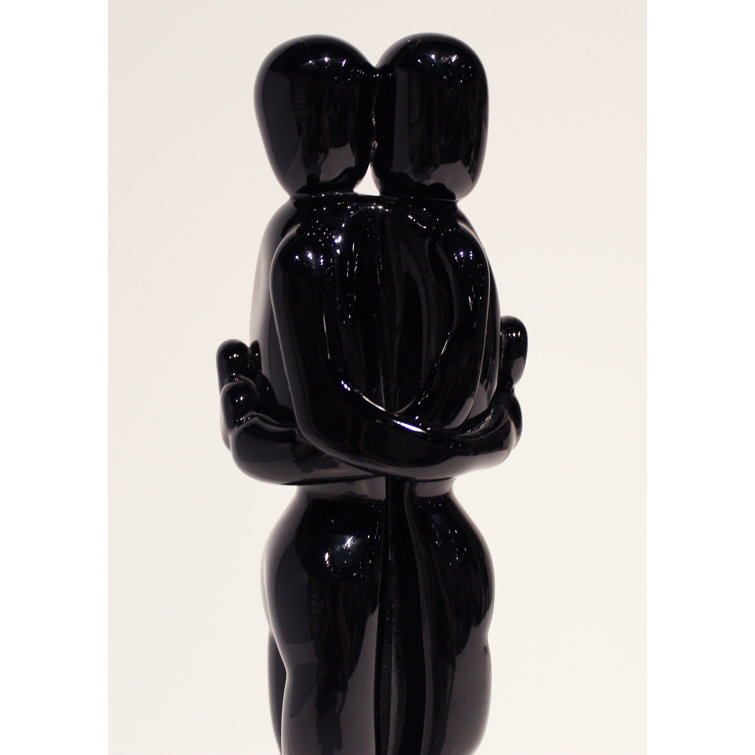 Black Crystal Embrace Figurine Sculpture