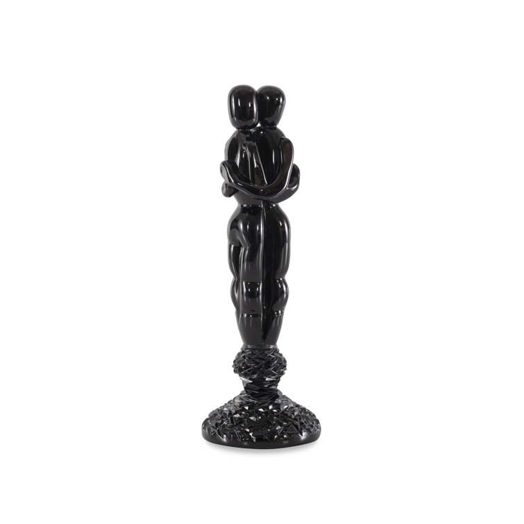 Black Crystal Embrace Figurine Sculpture