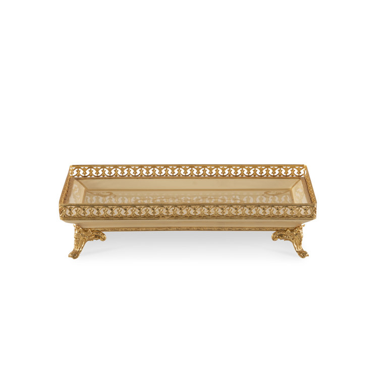 Hand-Painted Gold Porcelain Decorative Tray