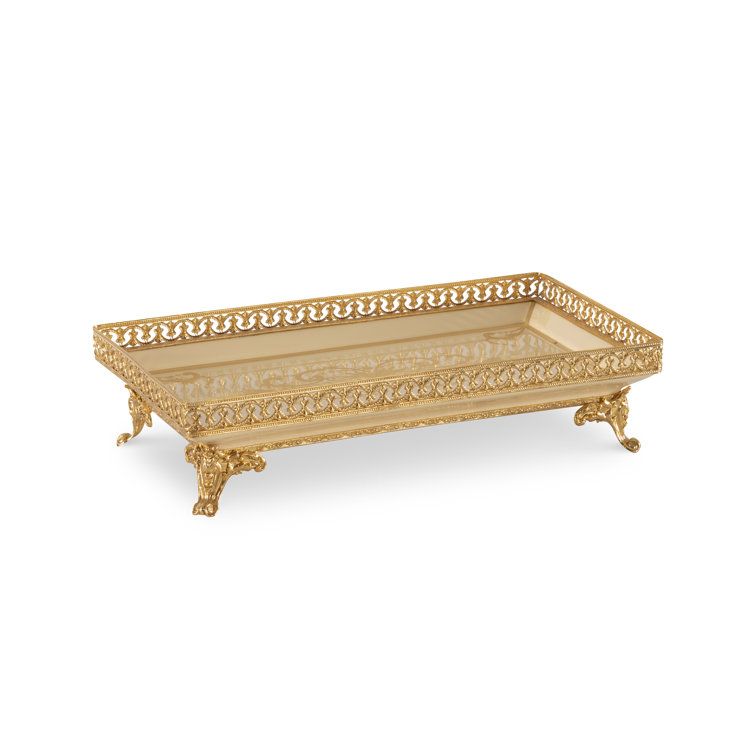 Hand-Painted Gold Porcelain Decorative Tray