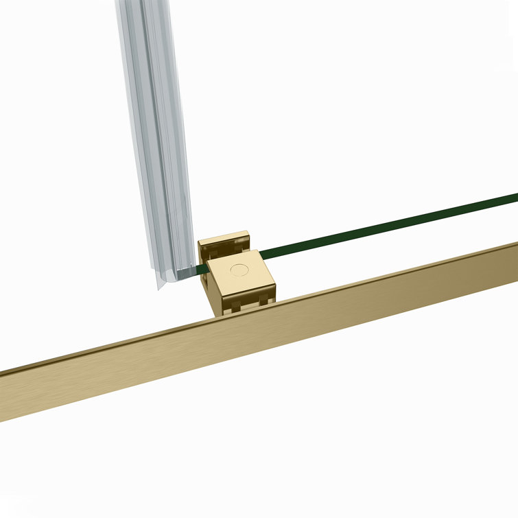 Gold and Clear Tempered Glass Frameless Shower Door