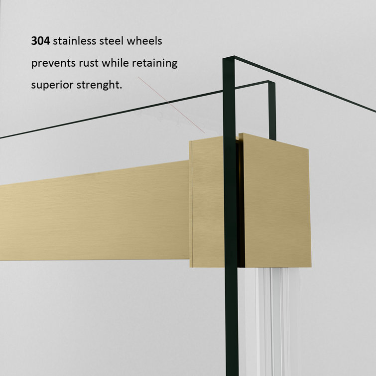 Gold and Clear Tempered Glass Frameless Shower Door