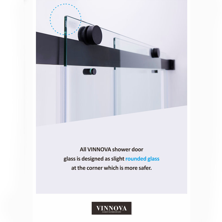 Spezia 64" x 76" Frameless Double Sliding Shower Door in Chrome