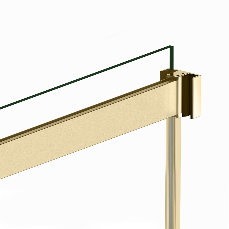 Gold and Clear Tempered Glass Frameless Shower Door