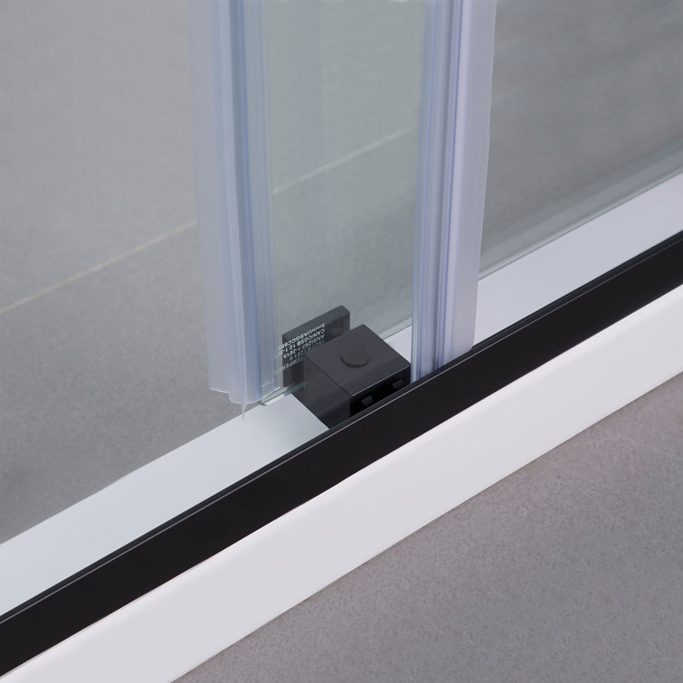 Spezia Matte Black Frameless Double Sliding Shower Door