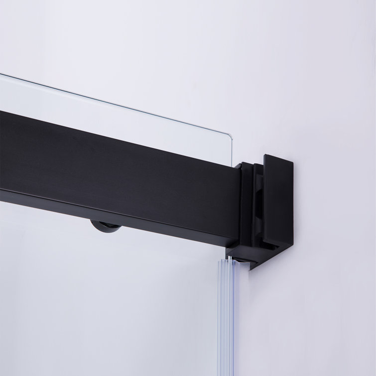 Spezia Matte Black Frameless Double Sliding Shower Door