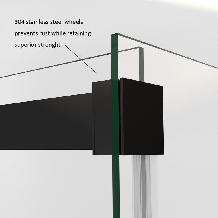 Spezia Matte Black Frameless Double Sliding Shower Door
