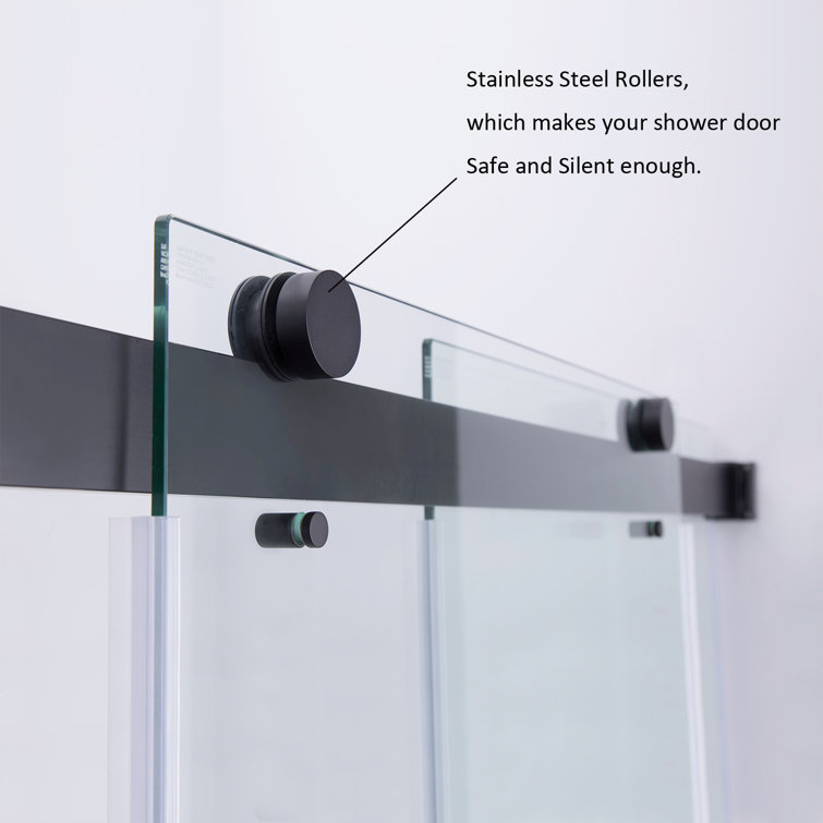 Spezia Matte Black Frameless Double Sliding Shower Door
