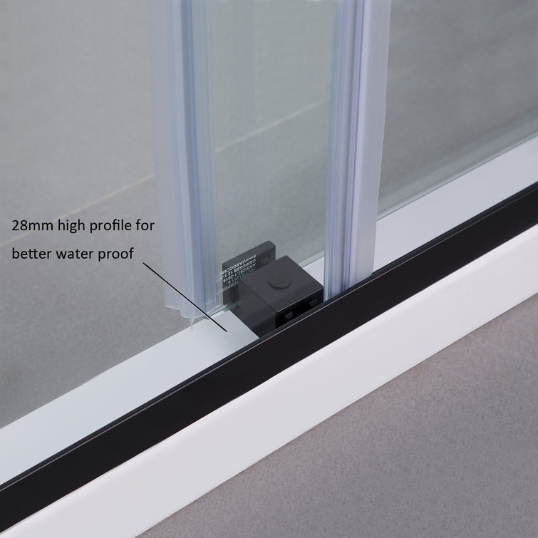 Spezia Matte Black Frameless Double Sliding Shower Door