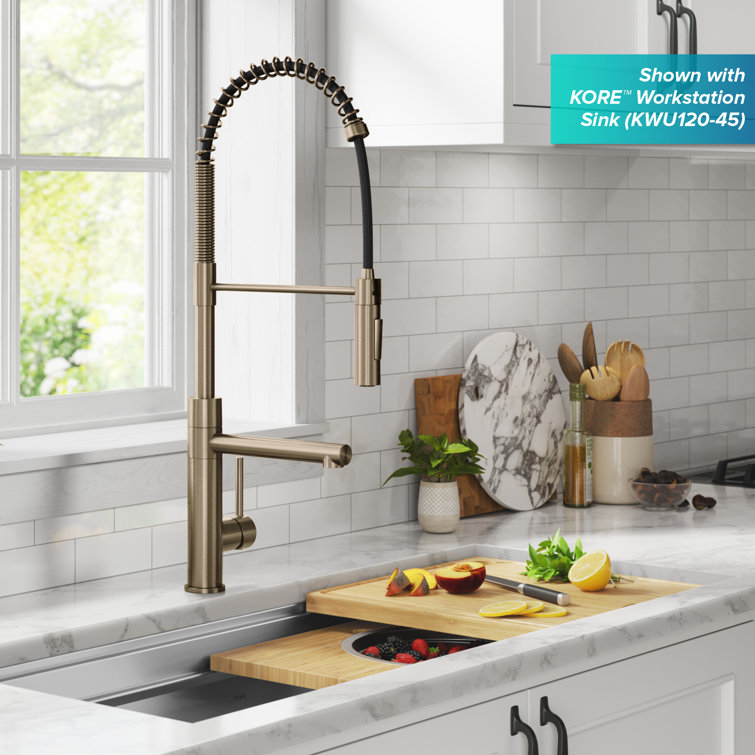 Antique Bronze Pull-Down Kitchen Faucet with Pot Filler