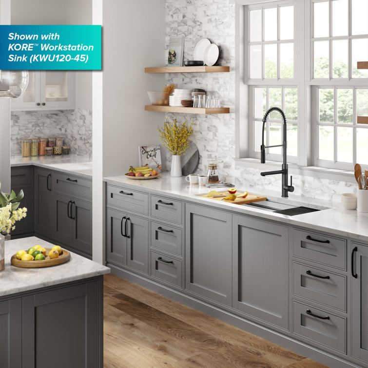 Matte Black Stainless Steel Pull-Down Kitchen Faucet with Pot Filler