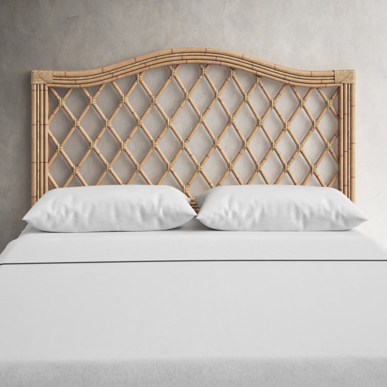 Queen Camelback Wicker and Rattan Headboard