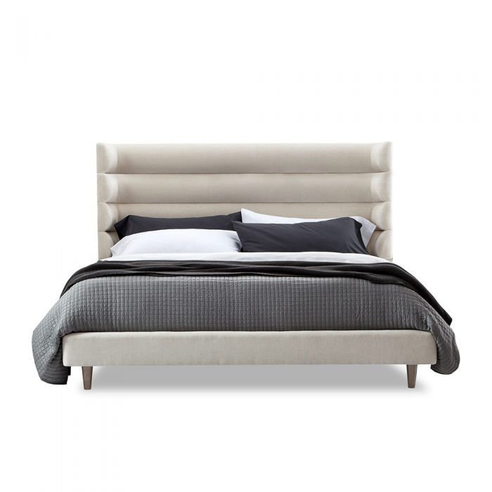 Luxuriant Pearl King Upholstered Wood Frame Bed
