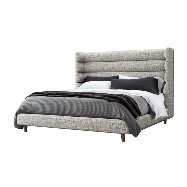 Luxuriant Pearl King Upholstered Wood Frame Bed