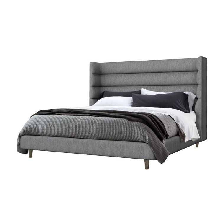 Luxuriant Pearl King Upholstered Wood Frame Bed