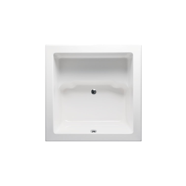 Lanikai 48" White Acrylic Drop-In Soaking Bathtub with Seat