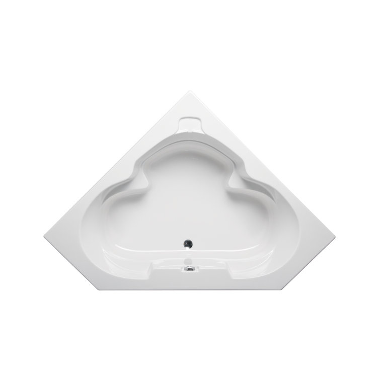 White Acrylic Corner Drop-In Air Jet Bathtub