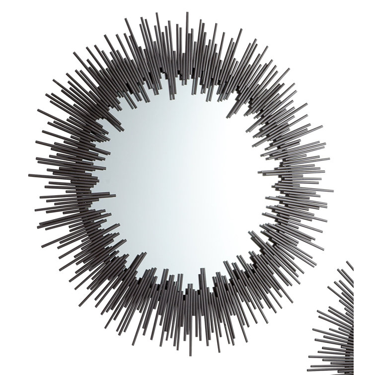 Aurora 41'' Graphite Iron and Glass Sunburst Mirror