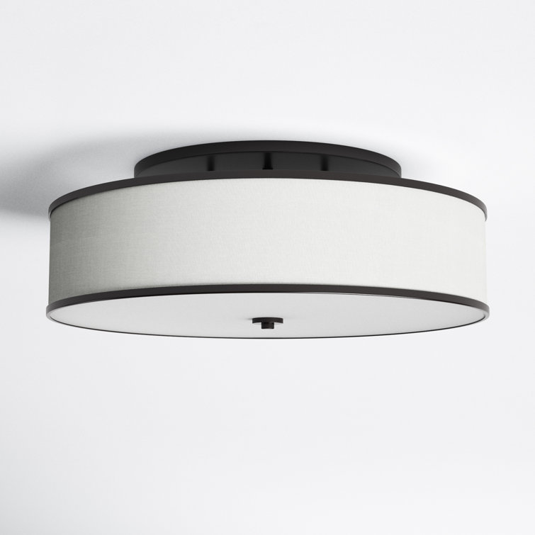 Lennon 30" Ivory Linen Shade Oil Rubbed Bronze Semi-Flush Mount
