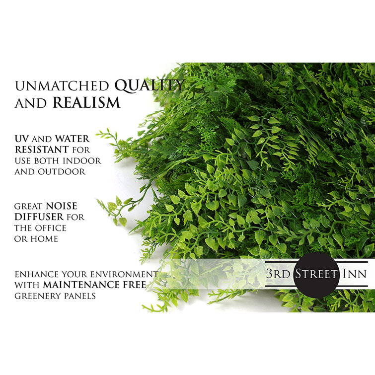 20'' Green Plastic Artificial Ivy Topiary Panel