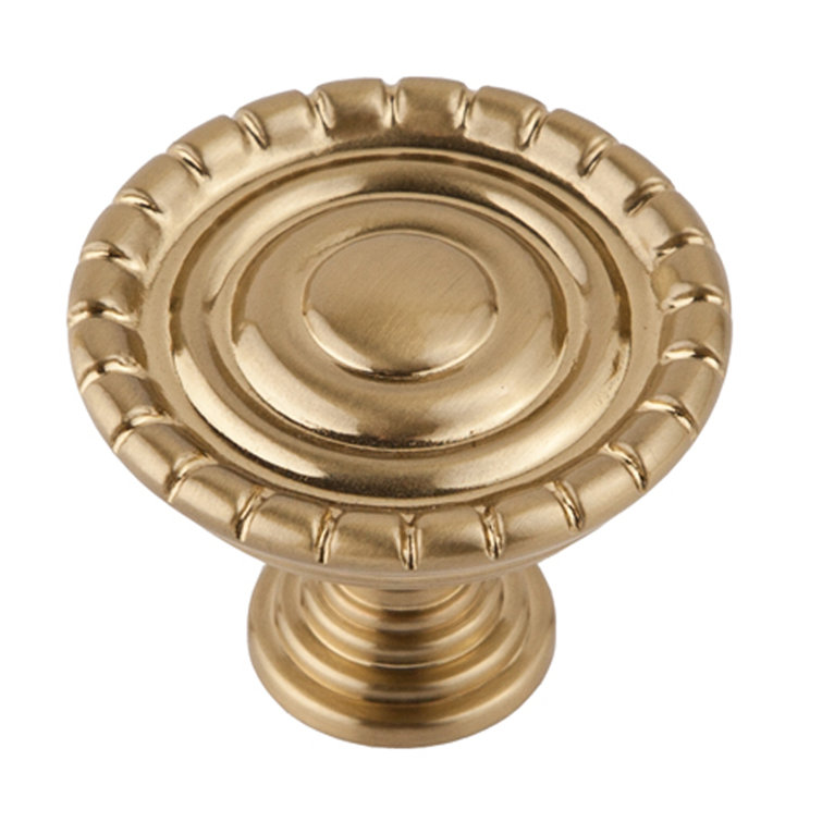 Charlotte 1.25" Round Brushed Brass Knob with Mounting Hardware