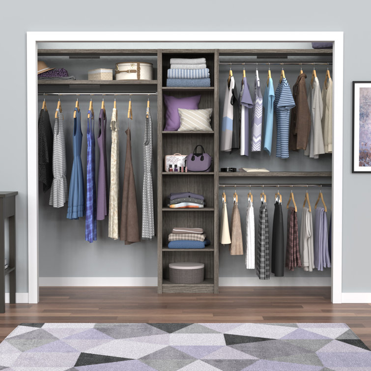 Cool Gray Melamine Adjustable Wood Closet System