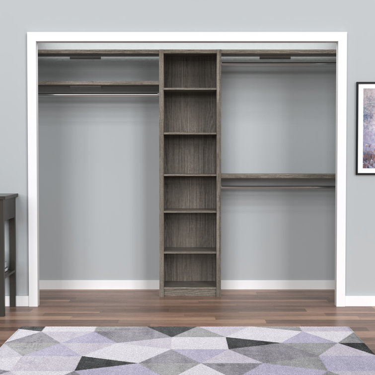 Cool Gray Melamine Adjustable Wood Closet System
