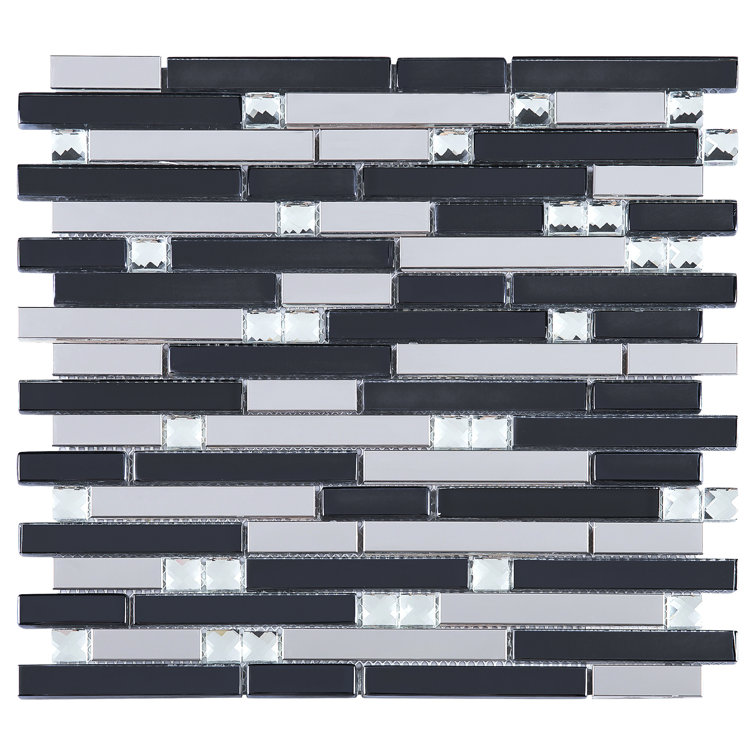 Dark Blue Glass Micro-Beveled Mosaic Wall Tile