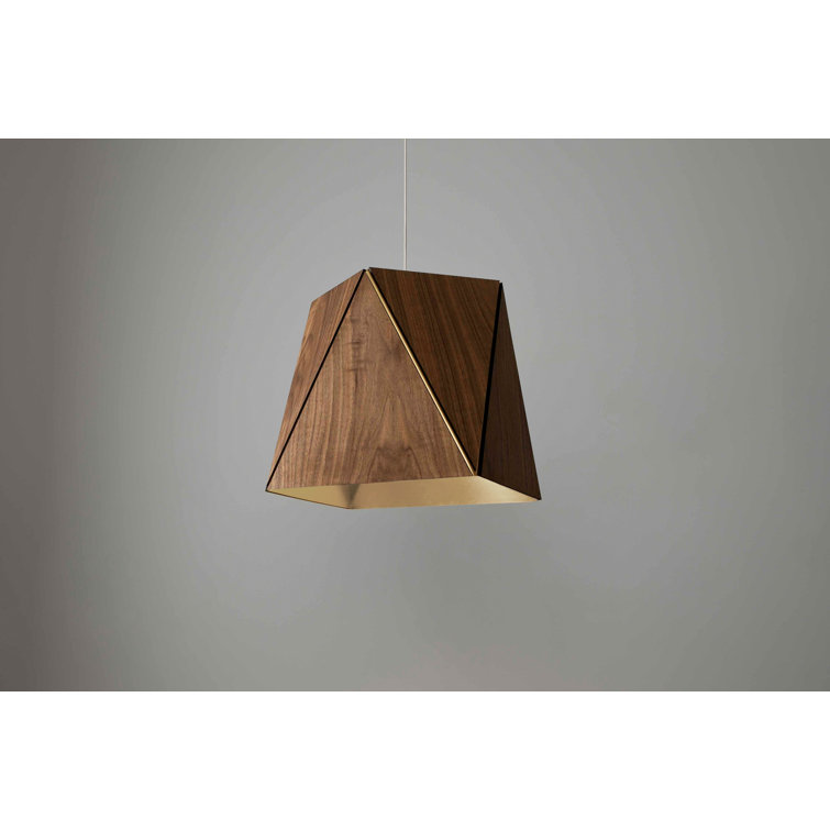 Rose Gold Walnut Geometric Crystal Pendant Light