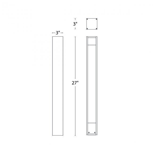 Bronze Aluminum 27" LED Pathway Bollard Light