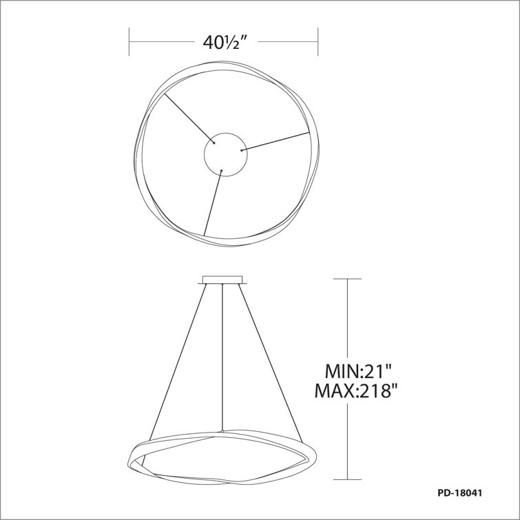 Eternal Chrome LED Drum Pendant Light with Mobius Strip Design