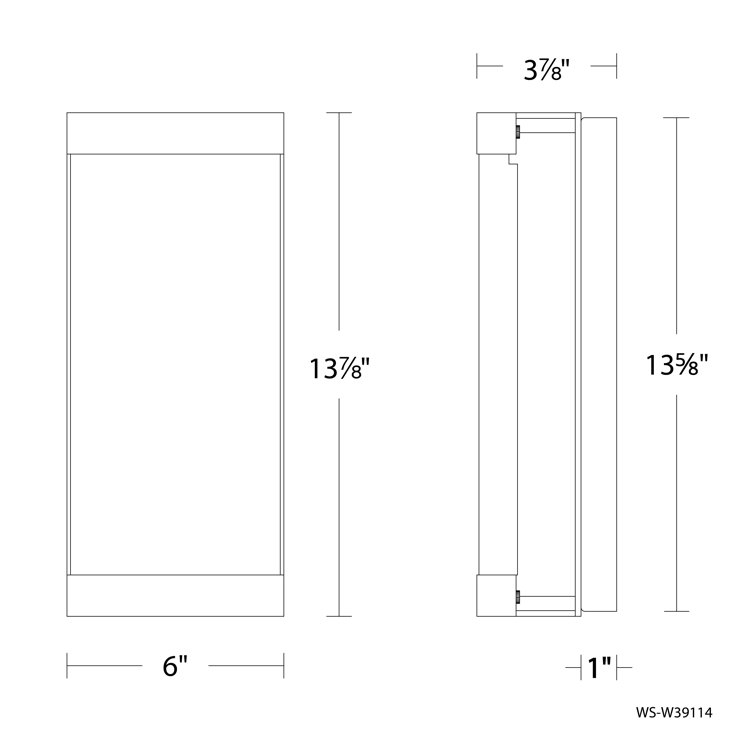 Fusion 14" Black Glass LED Outdoor Wall Light