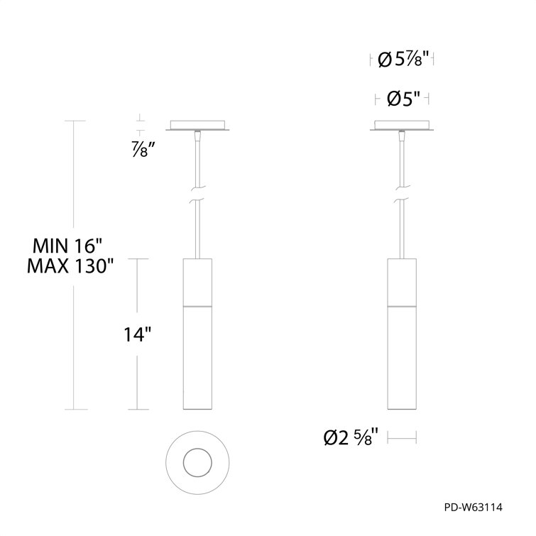Matte Black 14" LED Glass Pendant for Indoor/Outdoor Use