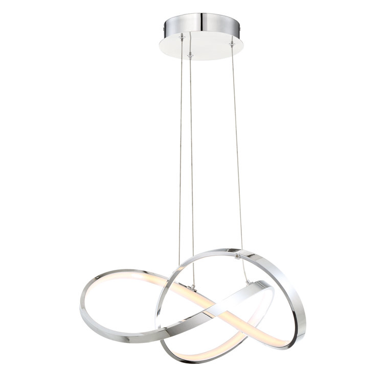Vornado 20" Chrome LED Pendant Light with Glass Diffuser