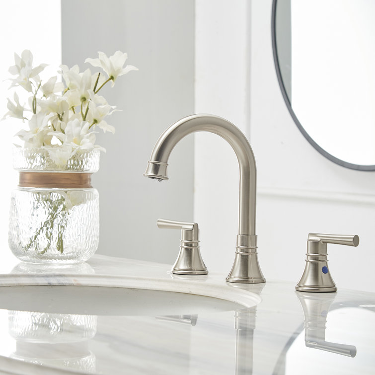 Elegant Brushed Nickel Widespread 2-Handle Bathroom Faucet