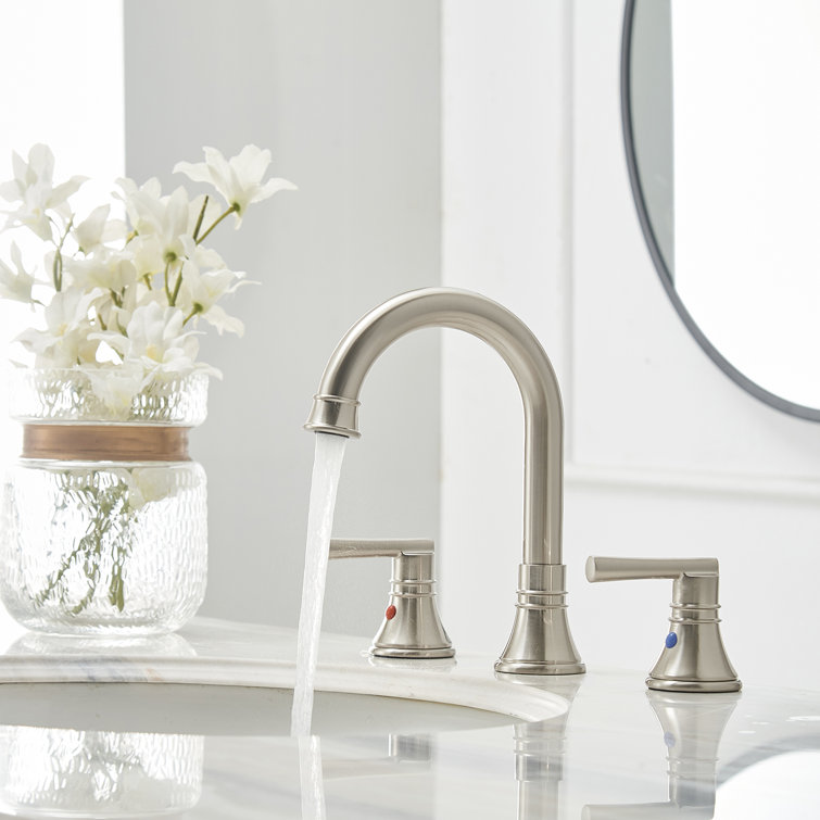 Elegant Brushed Nickel Widespread 2-Handle Bathroom Faucet