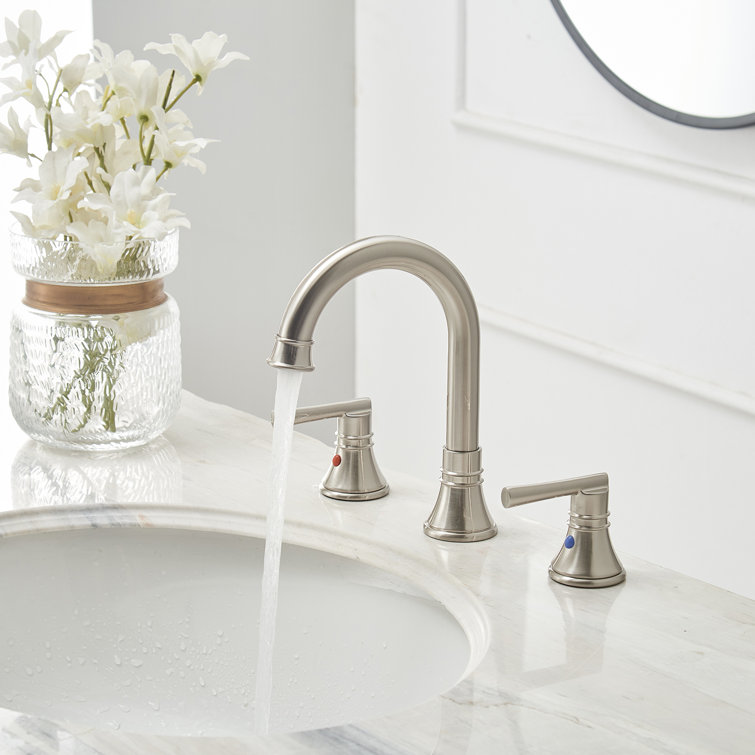 Elegant Brushed Nickel Widespread 2-Handle Bathroom Faucet