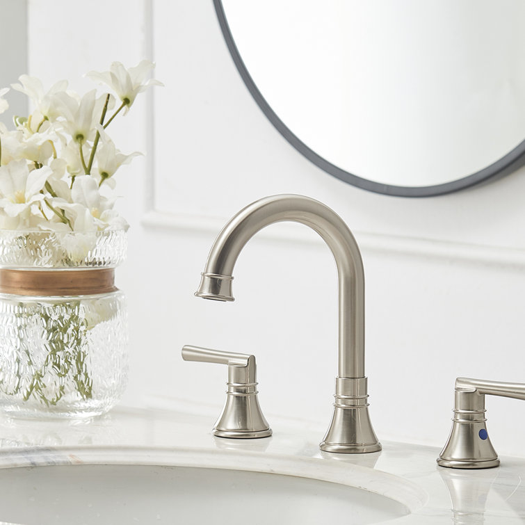 Elegant Brushed Nickel Widespread 2-Handle Bathroom Faucet