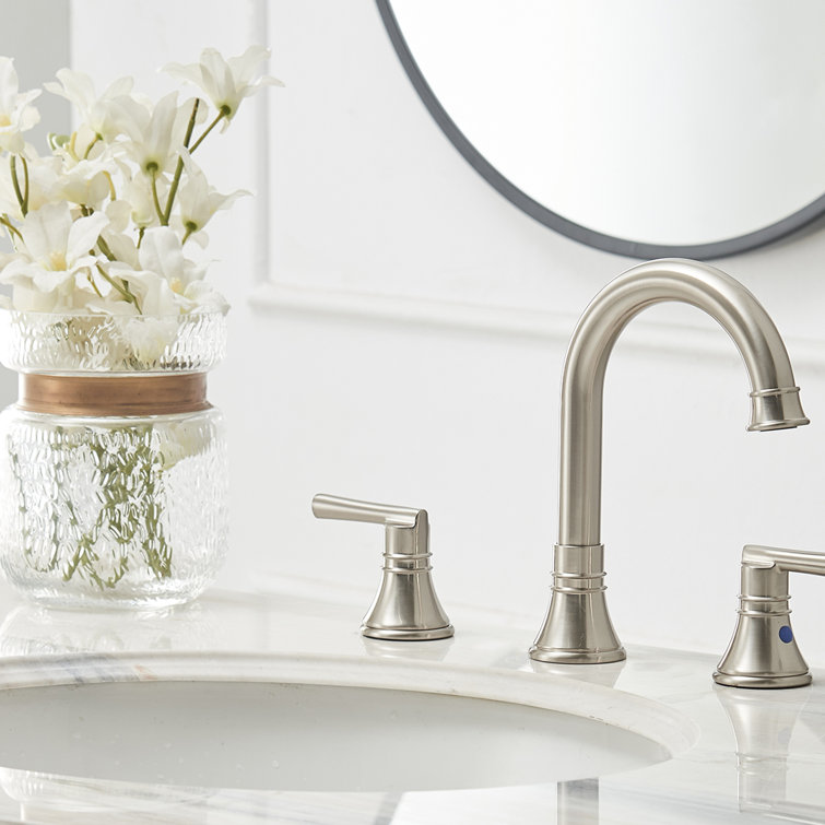 Elegant Brushed Nickel Widespread 2-Handle Bathroom Faucet