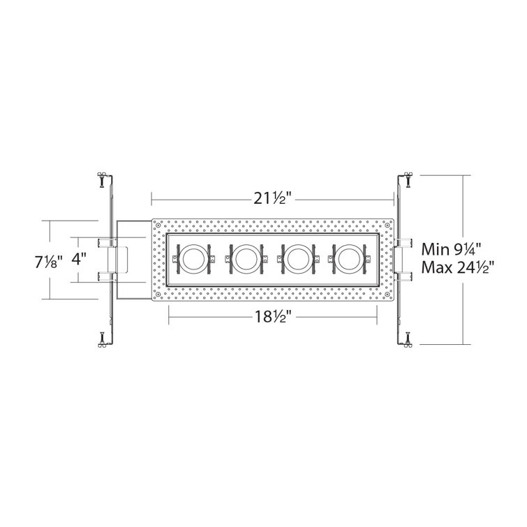 Silo Multiples 27.88" Black Aluminum LED Recessed Lighting