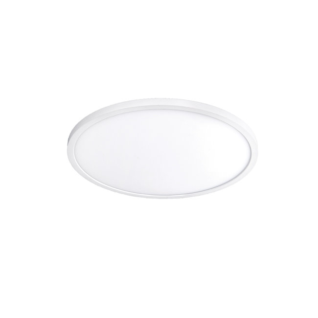 White Aluminum 15" Round LED Flush Mount Light