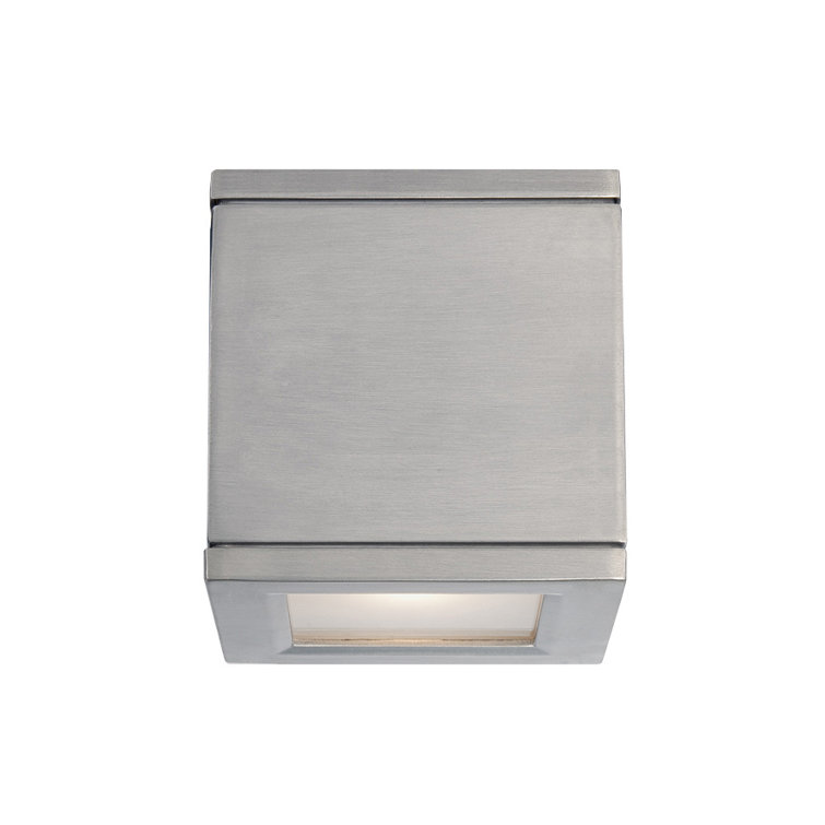 Sleek Silver Rubix 5'' LED Outdoor Wall Light - Energy Efficient