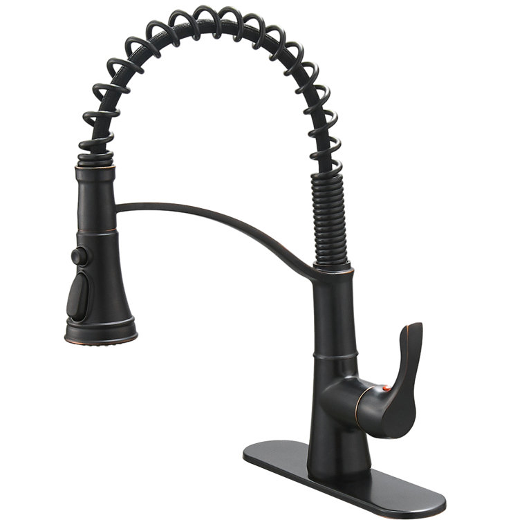 Oil Rubbed Bronze Pull-Down Kitchen Faucet with Spray