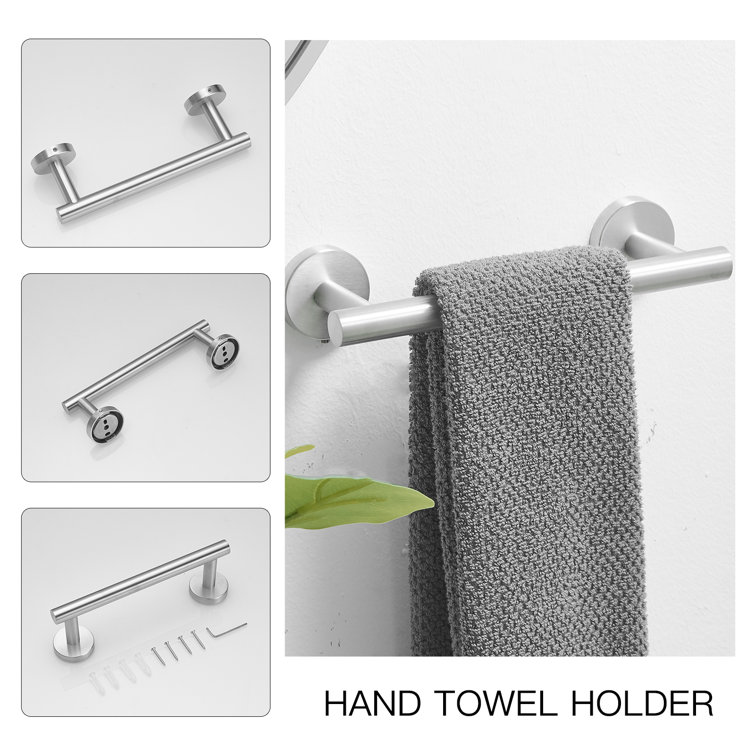 Stainless Steel Brushed Nickel 3-Piece Bathroom Hardware Set