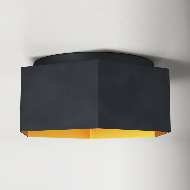Honeycomb Black & Gold Hexagonal LED Flush Mount